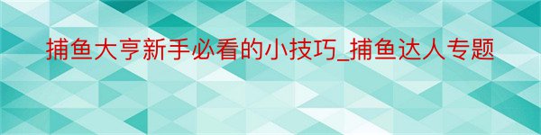 捕鱼大亨新手必看的小技巧_捕鱼达人专题