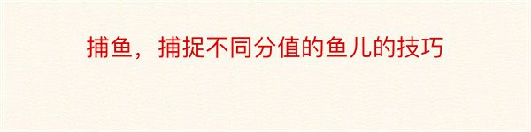 捕鱼，捕捉不同分值的鱼儿的技巧